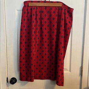 Elegant Red Patterned A-Line Skirt
